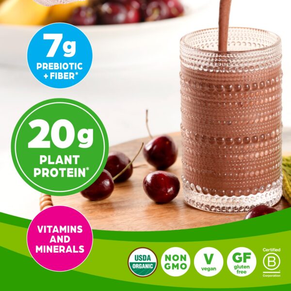 Ingrediente proteína vegetal Orgain con prebióticos y vitaminas