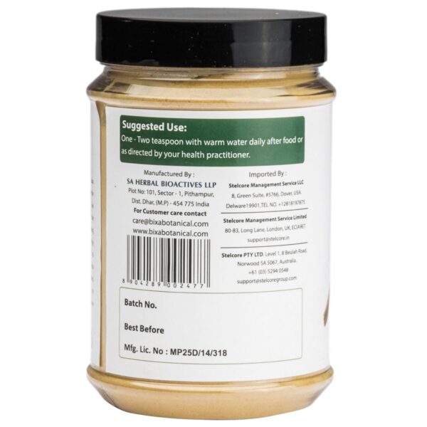 Ingredientes puros en suplemento herbal ayurvédico Bixa Botanical