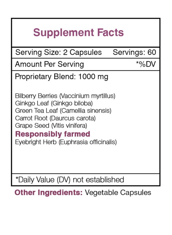 Ingredients Secrets of the Tribe Falcon Eye cápsulas