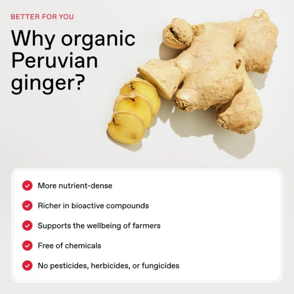 Ingredientes naturales en shots orgánicos de jengibre y cúrcuma