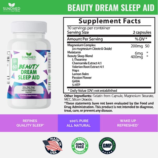 Ingredientes Sundhed Natural Beauty Dream Sleep Aid