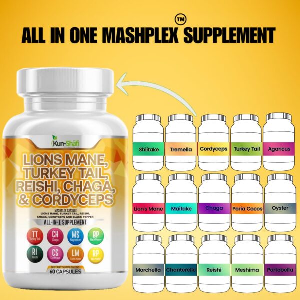 Ingredientes del Suplemento de Hongos 20en1 kun shafi