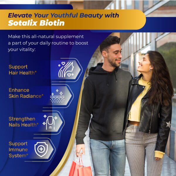 Ingredientes naturales en suplemento Sotalix biotina colágeno y keratina