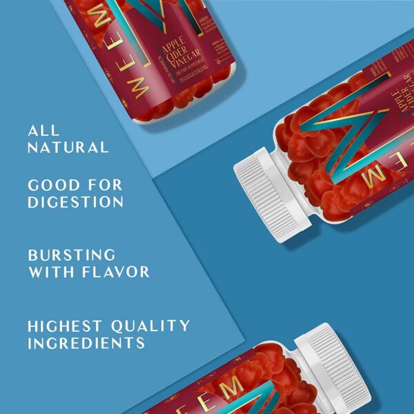 Ingredientes veganos en gomitas de vinagre sidra de manzana