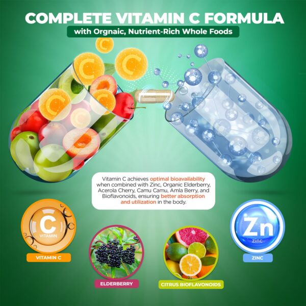 Imagen de ingredientes: zinc, saúco, acerola, camu camu, amla