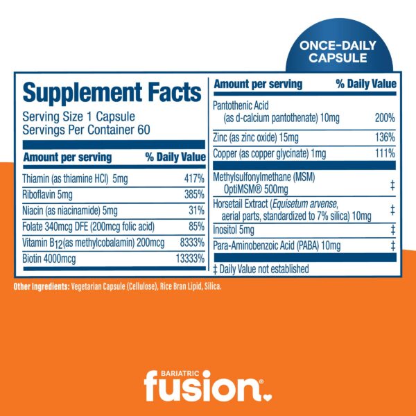 Ingredientes mix vitaminas veganas cabello piel uñas Bariatric