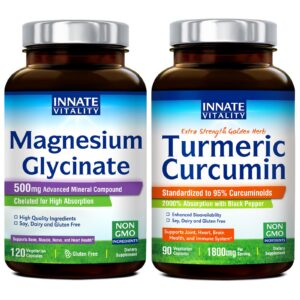 Botella de Innate Vitality Magnesium Glycinate y Turmeric