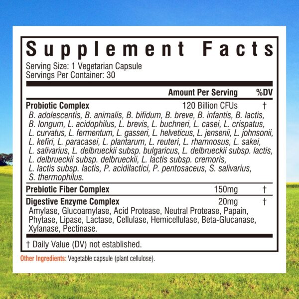 Version 1.0.0 Etiqueta de Innate Vitality Probiotics en frasco