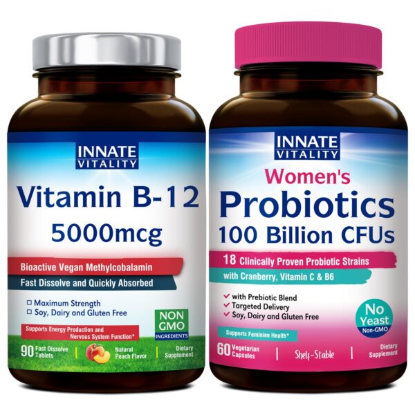 Frasco de Innate Vitality Probiotics 100B CFU 18 cepas