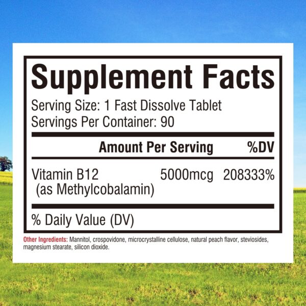 Etiqueta de ingredientes Innate Vitality B12