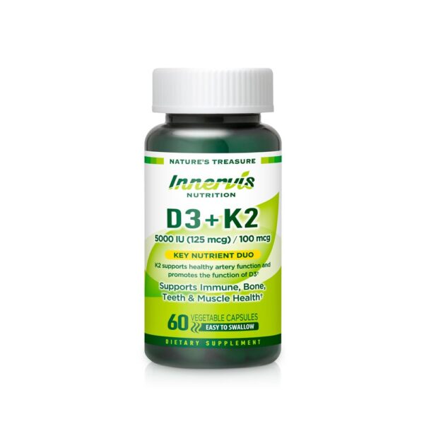 INNERVISNUTRITION vitamina D3 5000 UI y K2 100 mcg cajas del producto