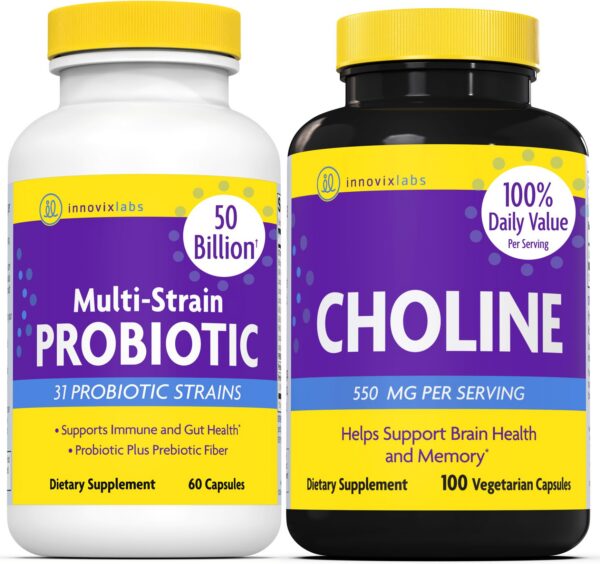Version 1.0.0 Frente del paquete InnovixLabs Choline & Multi Probiotic Bundle