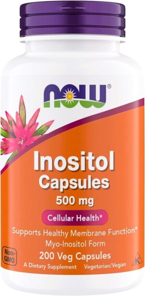 Inositol Now Foods 500 mg frasco con cápsulas vegetarianas