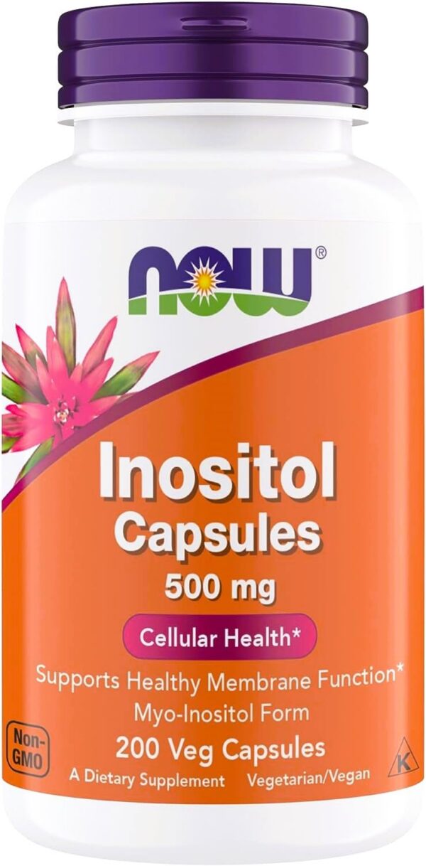 Inositol Now Foods 500 mg frasco con cápsulas vegetarianas