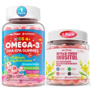 Gomitas de Inositol y Omega-3 frente al empaque