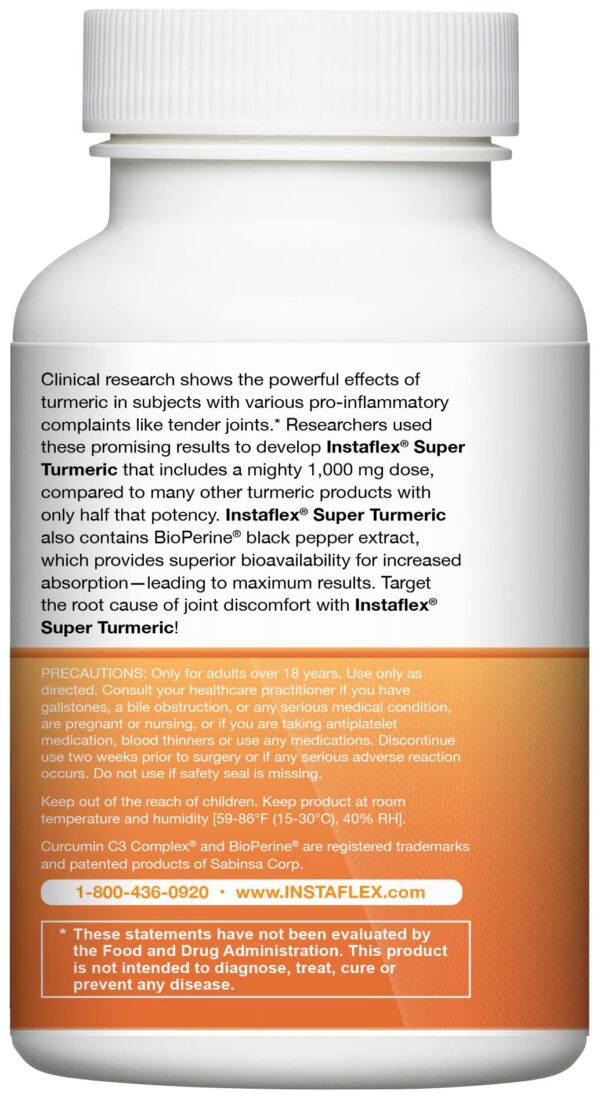 Instaflex suplemento curcuma ingredientes naturales y bioPerine