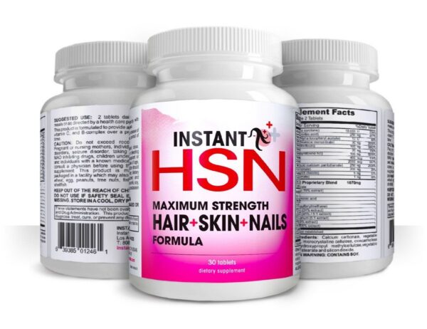 Instant HSN biotina natural para cabello piel y uñas saludables