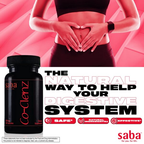 Instrucciones de uso suplemento Saba Co-Clenz limpieza digestiva