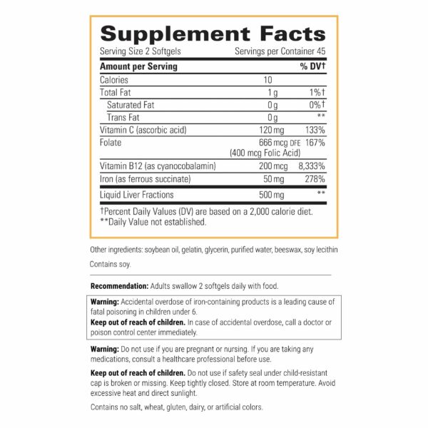 Detalle de ingredientes de Iron Complex