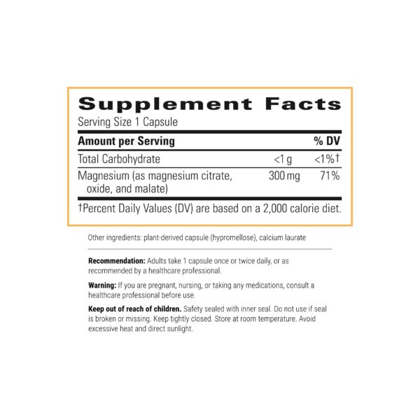 Cápsulas tri-magnesio y vitamina c buffer paquete grande