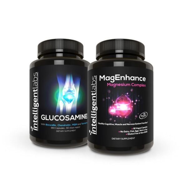 Intelligent Labs MagEnhance y glucosamina – envase frontal