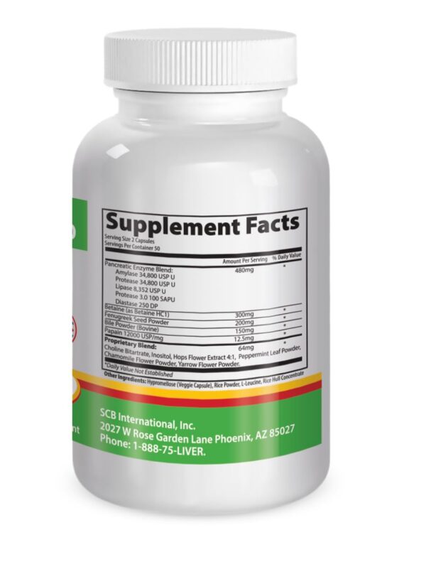 Interior de cápsulas Livatone Enzimas Digestivas