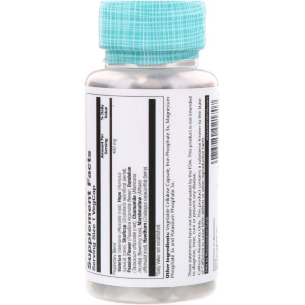 Interior cápsulas Solaray Sleep SP-17 mezcla herbal