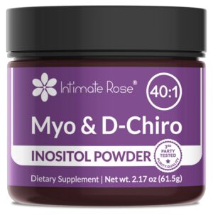 Frasco de Intimate Rose Inositol Powder con etiqueta frontal