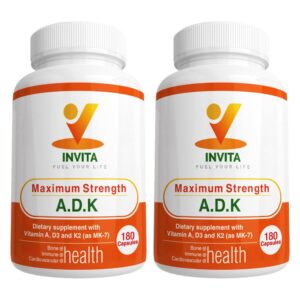 INVITA ADK vitaminas A1 D3 K2 suplemento 180 cápsulas