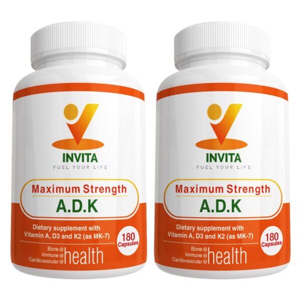 INVITA ADK vitaminas A1 D3 K2 suplemento 180 cápsulas