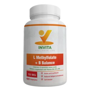 Frasco de INVITA L-Methylfolate + B Balance 15 mg