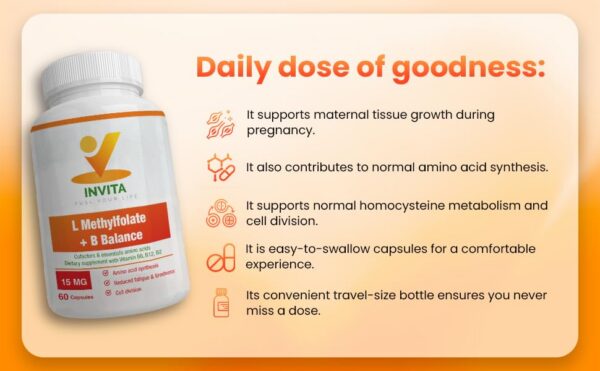 Frente de la etiqueta INVITA L-Methylfolate + B Balance