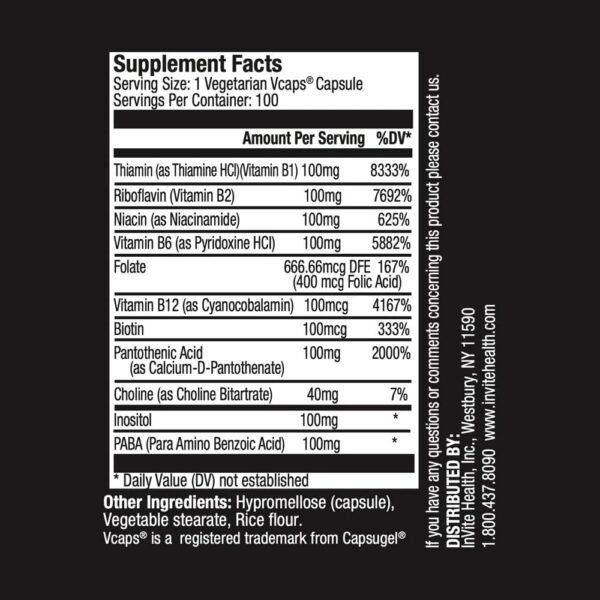 Etiqueta de Invite Health B-Complex 100