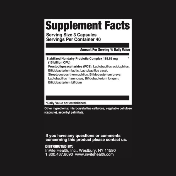 Frasco Invite Health Probiotic Maintain 120 cápsulas vegetarianas