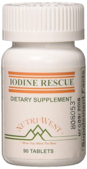 Iodine Rescue 90 tabletas Nutri-West envase frontal