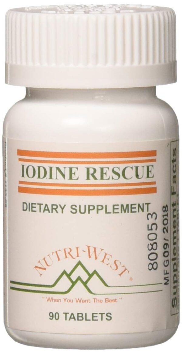 Iodine Rescue 90 tabletas Nutri-West envase frontal