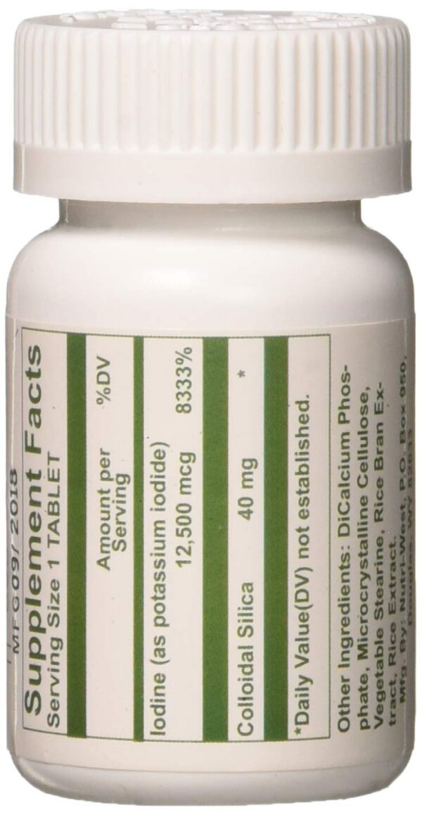 Etiqueta del producto Iodine Rescue 90 tabletas Nutri-West