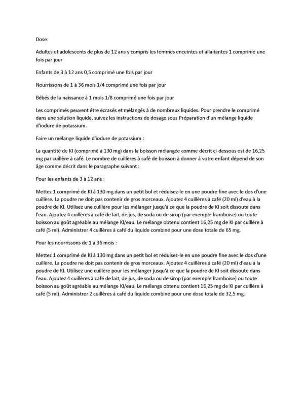 IOSAT Potassium Iodide 130 mg tabletas empaque