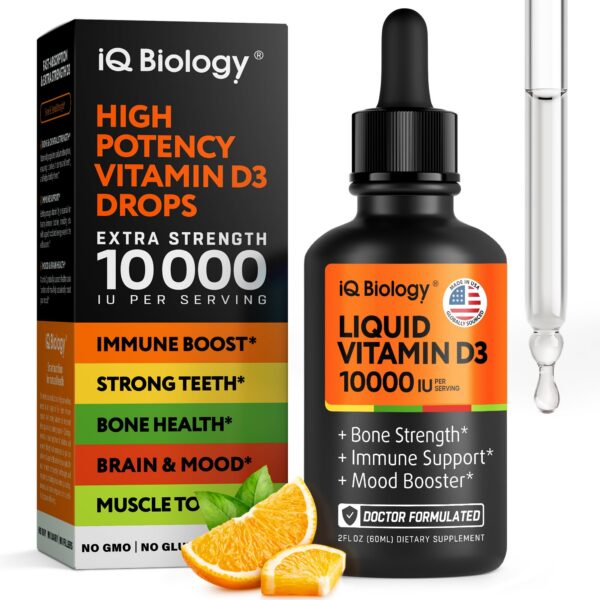IQ Biology gotas vitamina d3 10000 ui orgánico para inmunidad