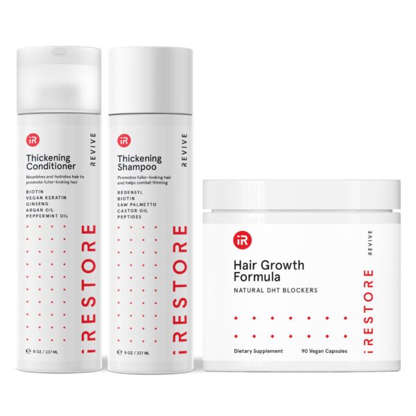 Version 1.0.0 iRestore trío bienestar capilar suplemento champú acondicionador