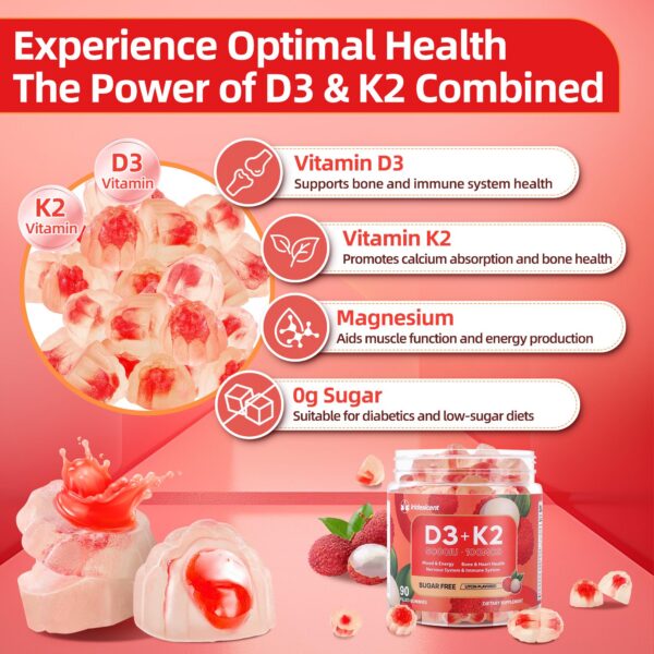 Frasco IRIDESICENT D3 K2 Lychee 90 gomitas