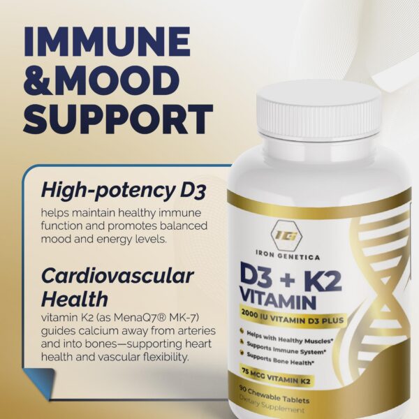 Version 1.0.0 Caja de Iron Genetica D3 K2 tabletas masticables