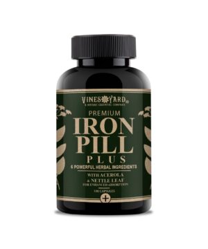 Frasco de Iron Pill Plus con etiqueta