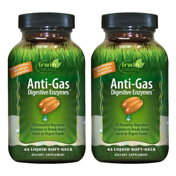 Frasco de Irwin Naturals Anti-Gas Digestive Enzymes