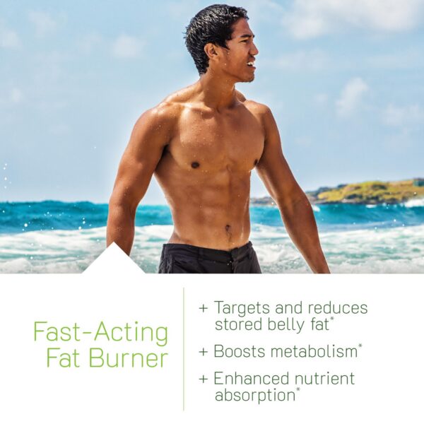 Envase y cápsulas de Irwin Naturals Belly Burner