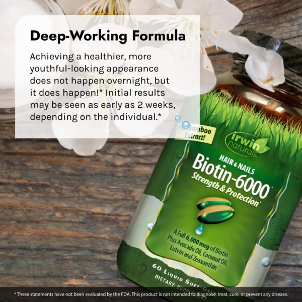 Irwin Naturals biotina alta potencia 6000 mcg para piel y uñas