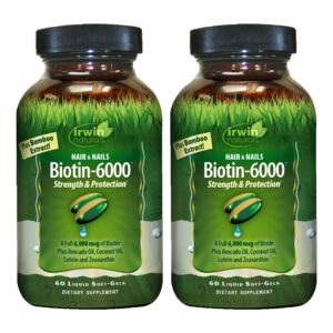Frasco Irwin Naturals Biotin-6000-60 Soft-Gels líquidos