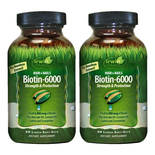 Frasco Irwin Naturals Biotin-6000-60 Soft-Gels líquidos