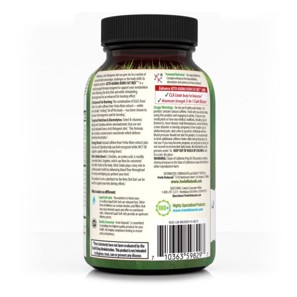 Etiqueta del producto Irwin Naturals Keto-Karma 72 sgels