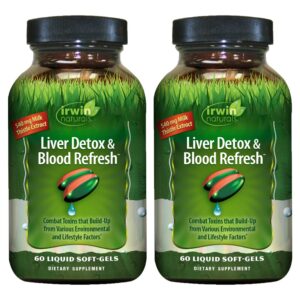 Irwin Naturals Liver Detox & Blood Refresh paquete 2 de 60 cápsulas líquidas